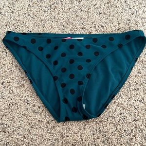 Xhilaration Teal with Black Polka Dots Hipster swim bottoms.